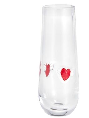 World Market Charm Heart ❤️ Glass Drinkware Collection Icon Champagne Flute Vase